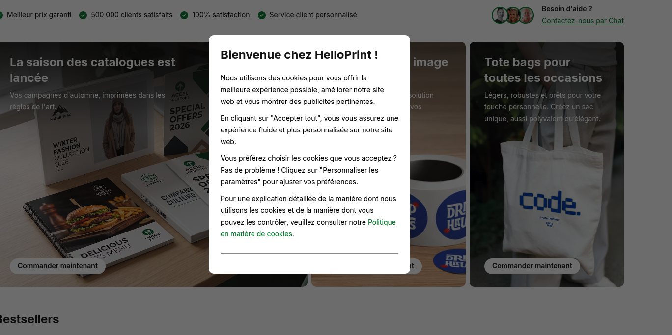 Aperçu HelloPrint
